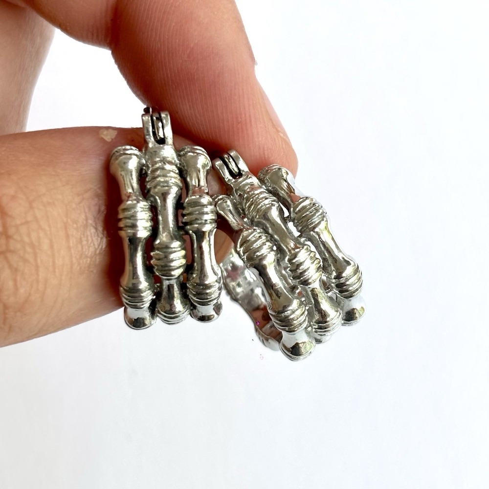 Arthur Court Aluminum Hoop Earrings .75 In Multi Bamboo Discontinued‎ Jewelry
